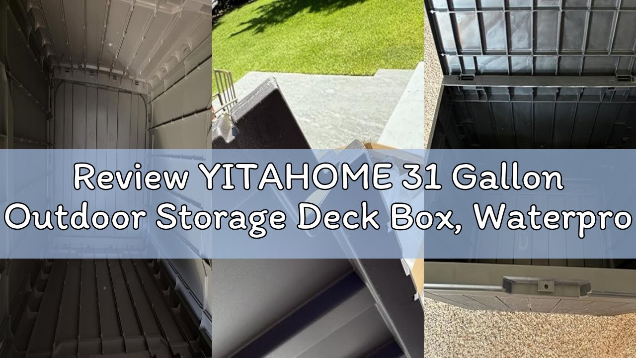 Review YITAHOME 31 Gallon Outdoor Storage Deck Box, Waterproof Resin Package Delivery and Storage Bo
