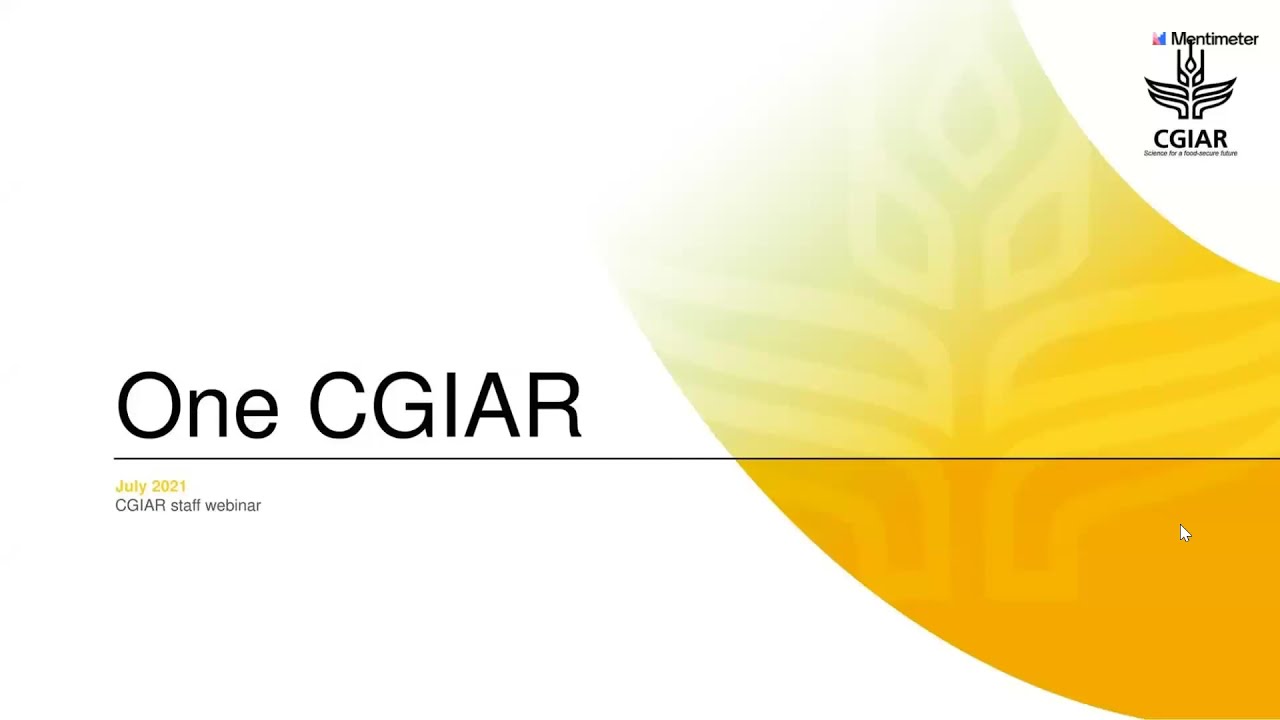 Webinar: Transition to One CGIAR (6 July) French