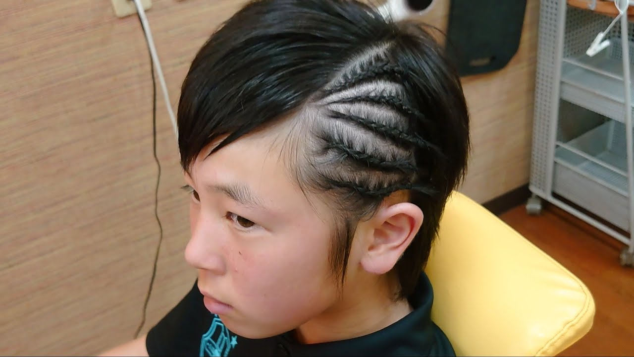 ショートヘアをサイドコーンロウ How to braid cornrows