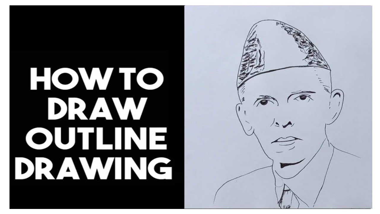 Quaid e azam sketch easy , How to Draw Quaid e Azam Step by Step || Quaid e Azam Sketch