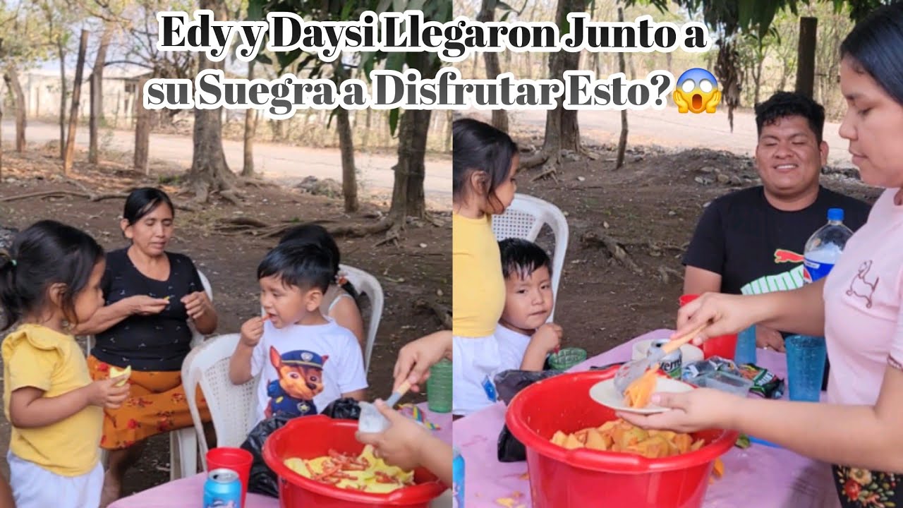 Hoy EDY y DAYSI Llegaron Junto a Su Suegra A Disfrutar esta Rica Ensalada de Mango?🥭 