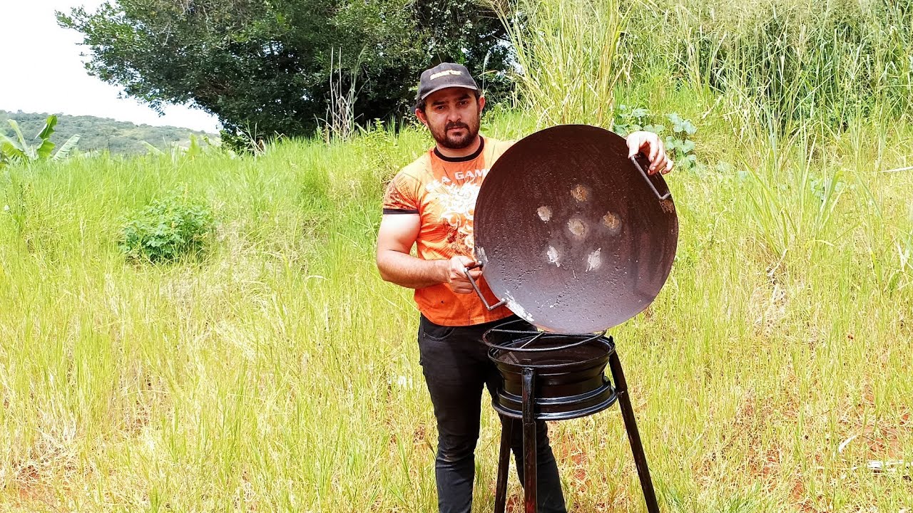 Como fazer uma churrasqueira desmontável e que pode ser usada com um tacho de disco de arado