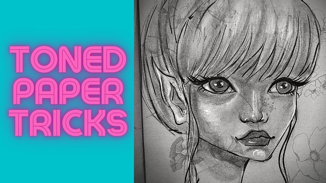 TONED PAPER FACE DRAWING in my NEW Sketchbook!