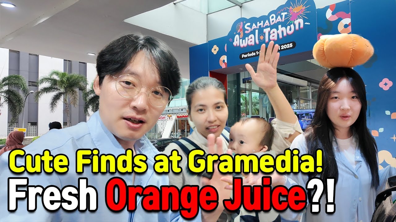 Shopping for Cute Stationery & Baby Books at Jakarta&rsquo;s Gramedia Mall 🛍📚 + Fresh Orange Juice! 🍊