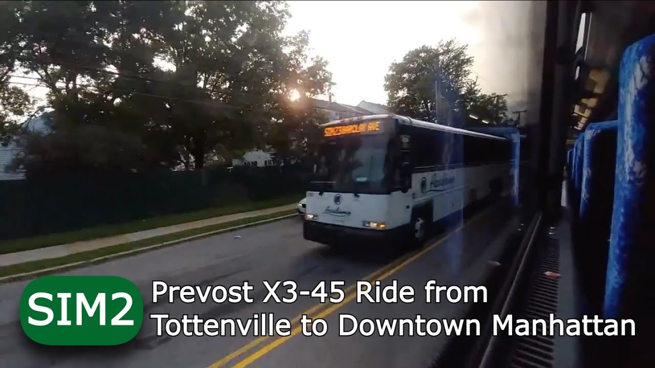 NYCT SIM2 Bus Ride: Onboard Prevost X3-45 from Tottenville to Downtown Manhattan