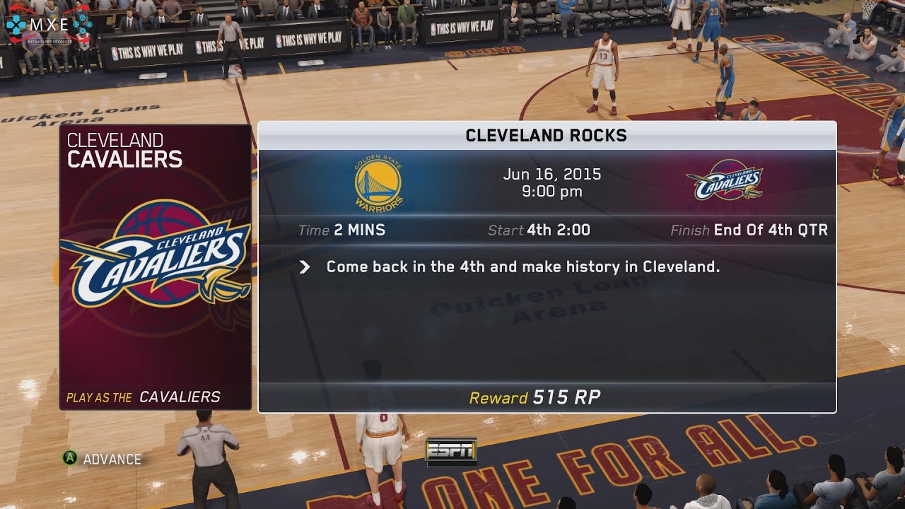 NBA LIVE 16 - NBA BIG Moments: [Cleveland Rocks] Gameplay [1080p 60FPS HD]