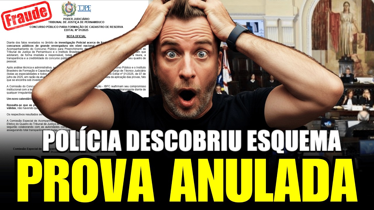 🚨GRAVE: PROVA TJ PE ANULADA AP&Oacute;S PF CONFIRMAR FRAUDE NO CONCURSO