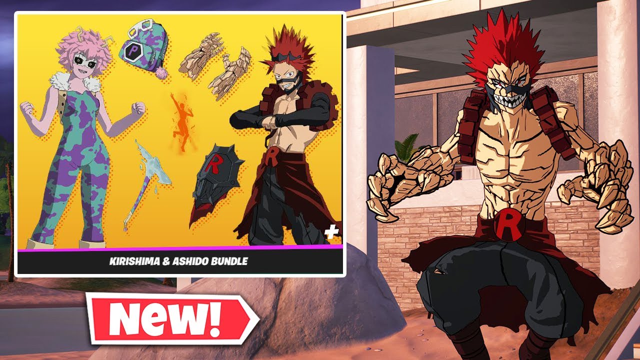 NEW KIRISHIMA & ASHIDO Bundle Gameplay in Fortnite! (My Hero Academia)