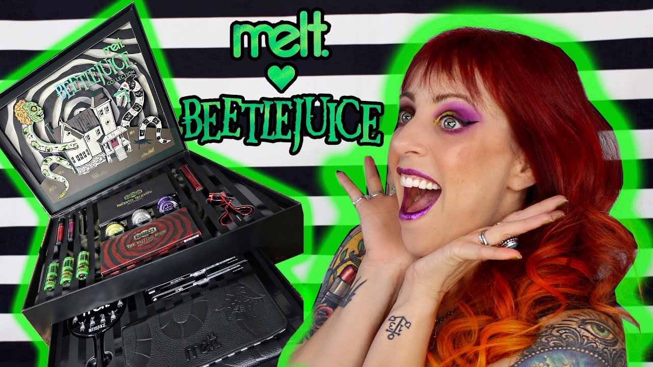 MELT x BEETLEJUICE FULL COLLECTION REVIEW 💚 Products, swatches, tutorial & more | GlitterFallout