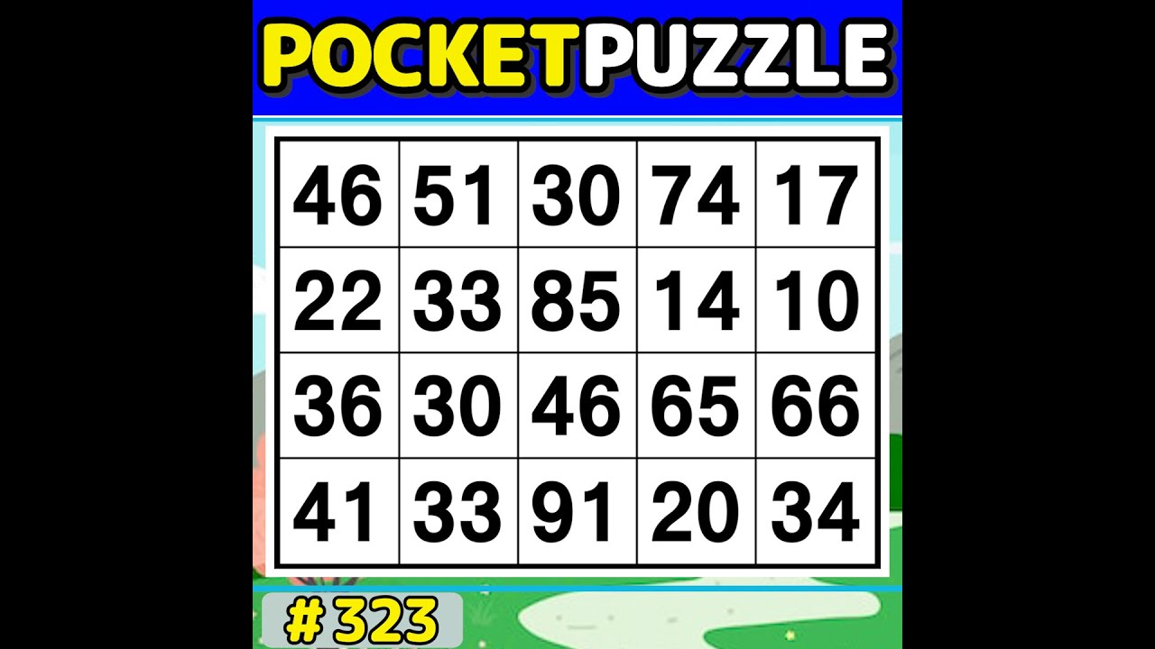 【Pocket Puzzle】 Improve memory & focus with number search 《Number Search|Brain training》 #323