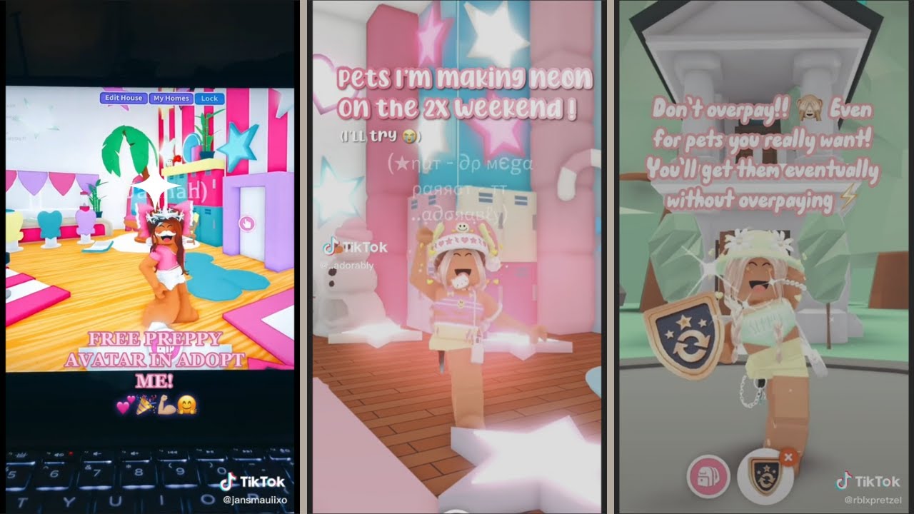 🧁ADOPT ME PREPPY TIKTOK COMPILATION(PT1)⚡