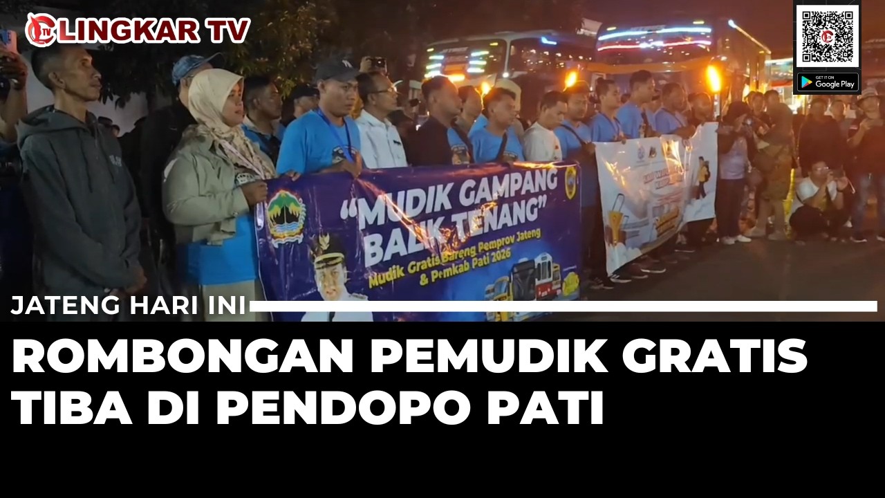 RATUSAN PEMUDIK GRATIS TIBA DI PATI, SUASANA HARU MENYAMBUT KEDATANGAN