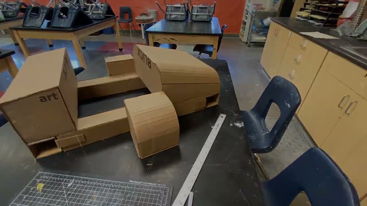 I made a Mario cart out of cardboard
