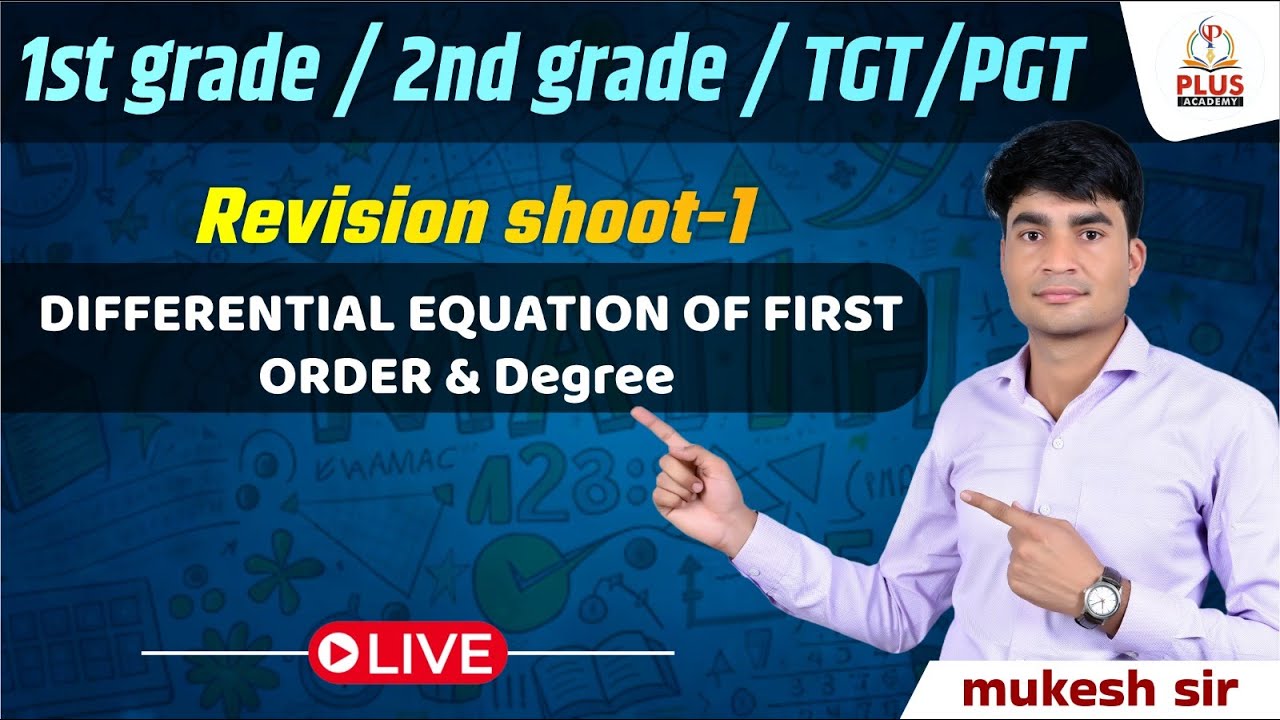 Differential Equation of First Order and First Degree | Oneshot | Mathematics_ Rpsc Grade 1st & 2nd