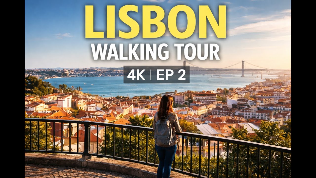 Lisbon Walking Tour 4K 🇵🇹 | Scenic Views & Miradouros | Episode 2