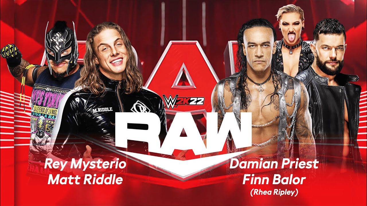 WWE Full Match Rey Mysterio & Matt Riddle vs. Damian Priest & Finn Balor ( Rhea Ripley ) - Raw 2022