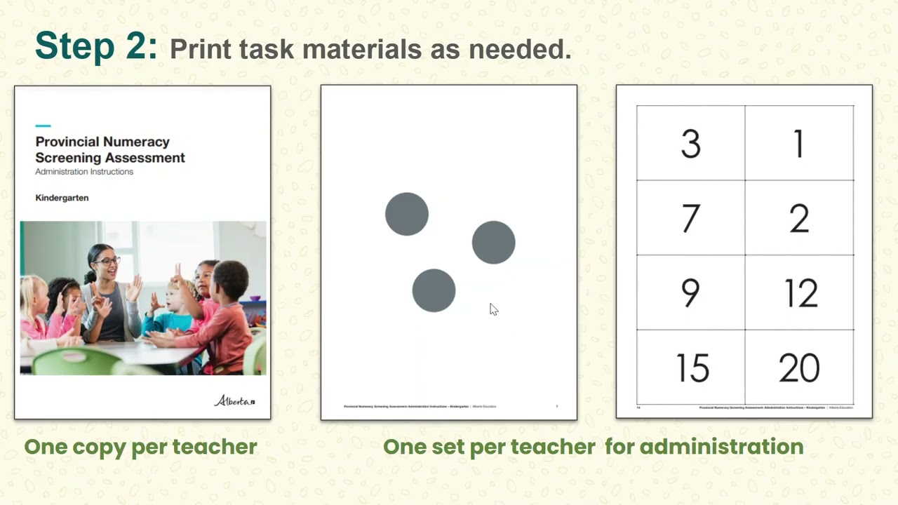 Preparing for Kindergarten Provincial Numeracy Screener Assessments