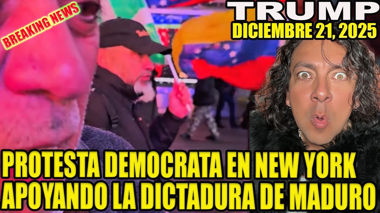 PROTESTA DEM&Oacute;CRATA EN NEW YORK APOY&Aacute;NDO LA DICTADURA DE MADURO
