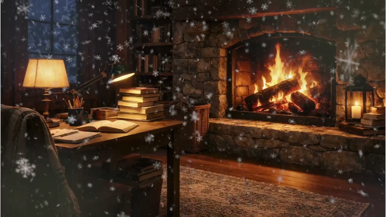 Soft Snow Falling Outside the Window | Peaceful Winter Ambience