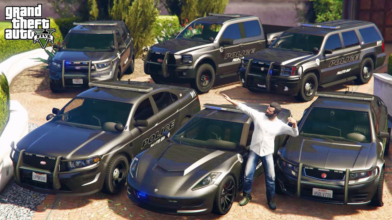 GTA 5 - Stealing Paleto Bay Sheriff Department Vehicles with Michael! | (GTA V Real Life Cars #88)