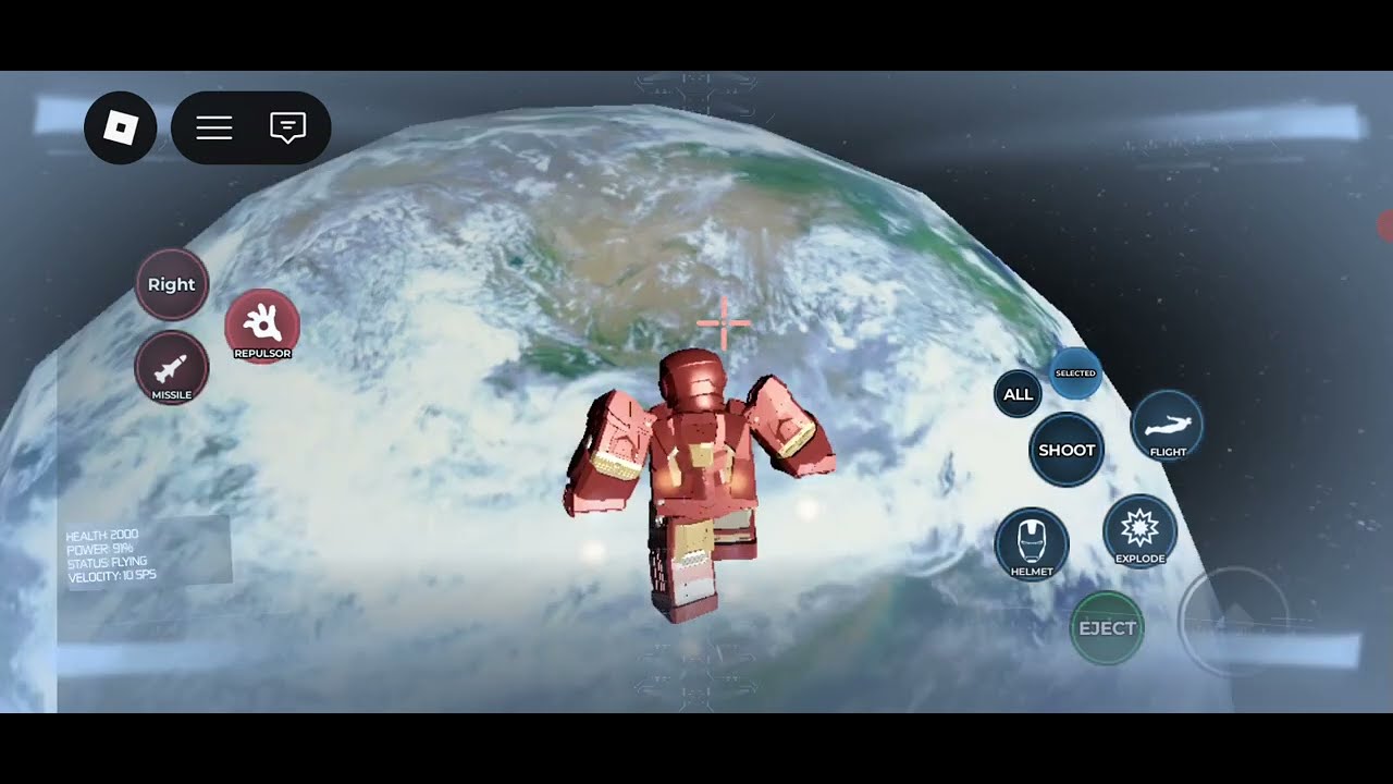 IRON MAN MARK 7 SHUTDOWN IN SPACE JUST LIKE IN THE AVENGERS (ROBLOX)