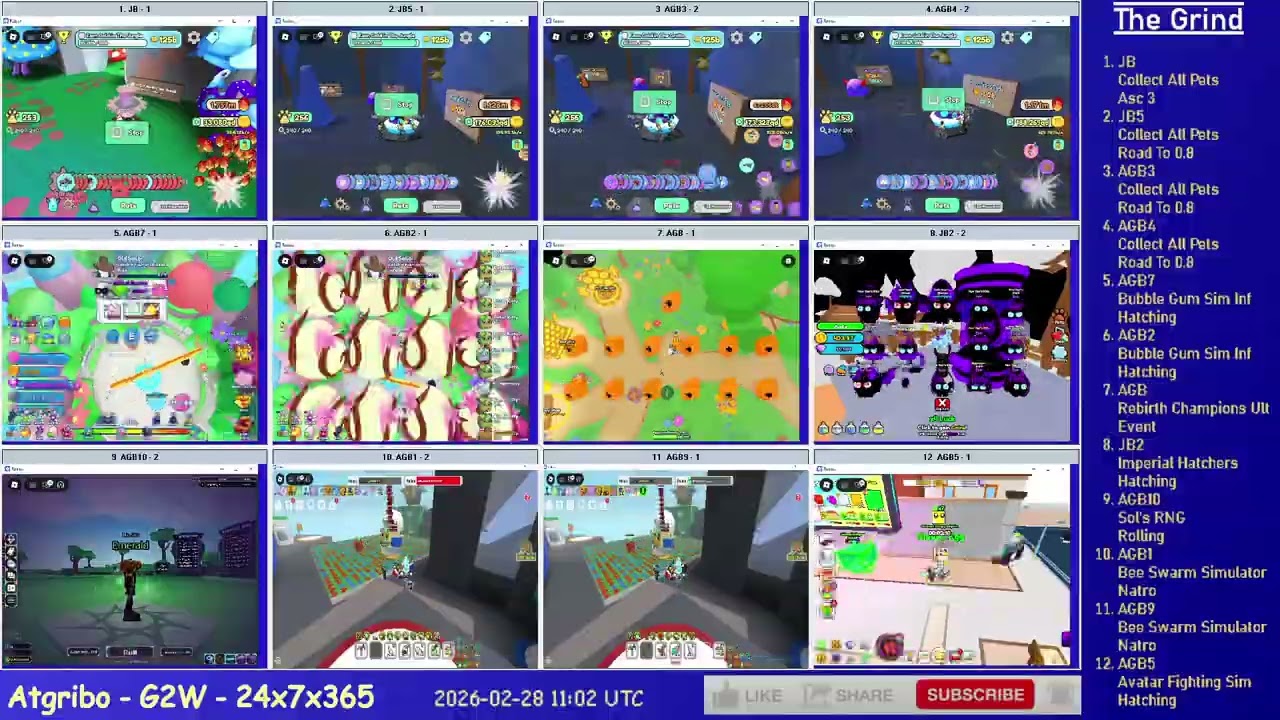 Ep. 1249 - Grinding 12 Alts on Roblox (IH, BGSI, RCU, AFS, SR, BSS, CAP)