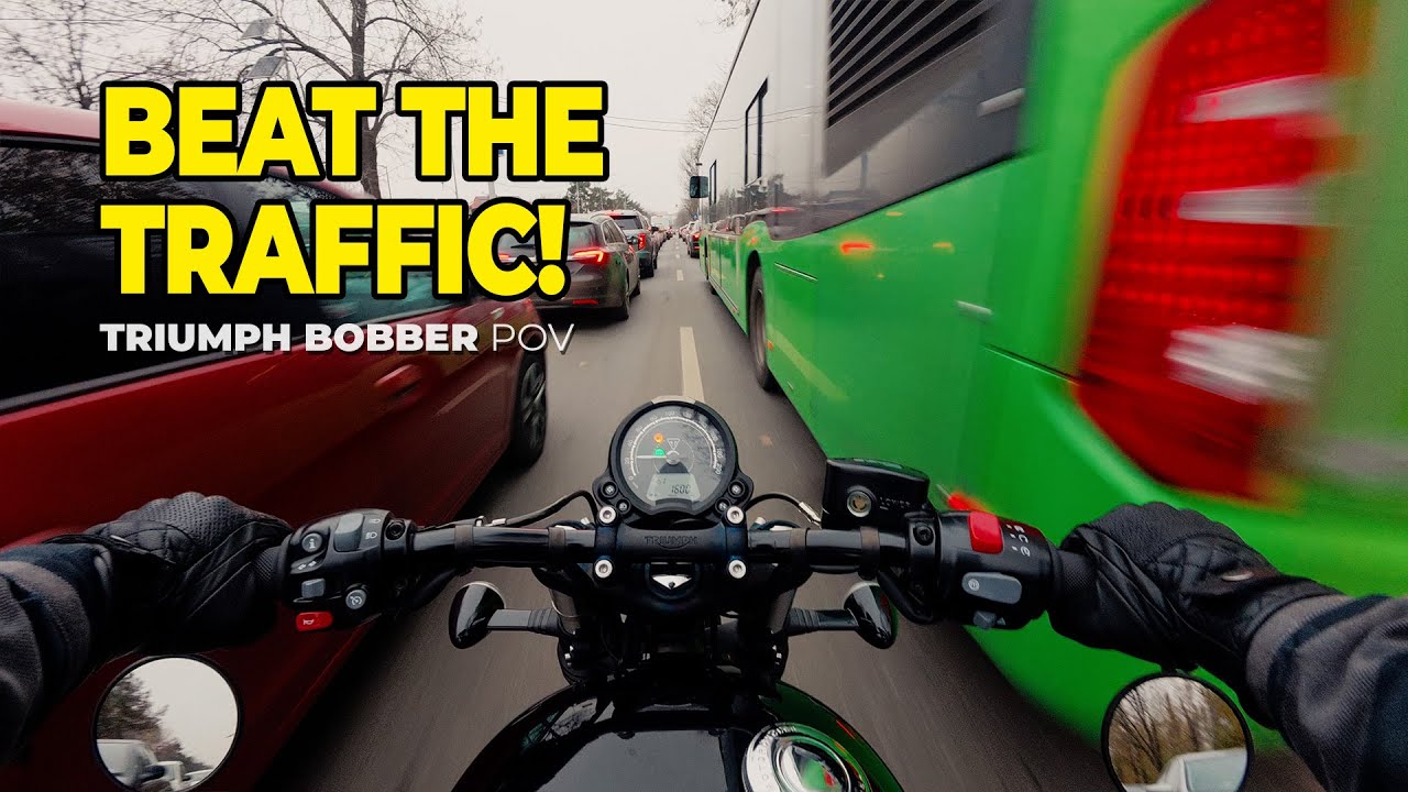 Motorcycle vs. Rush Hour Traffic &mdash; Bucharest POV on a Triumph Bonneville Bobber