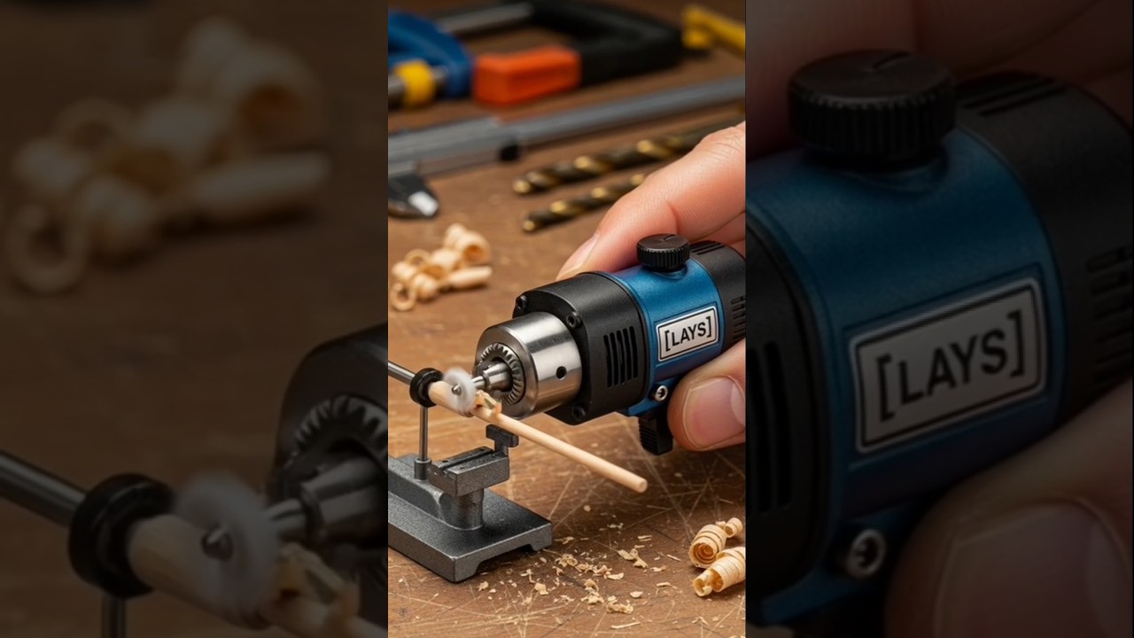 Mini Micro Lathe Tool in Action | Tiny Wood Shaping Demo #Shorts
