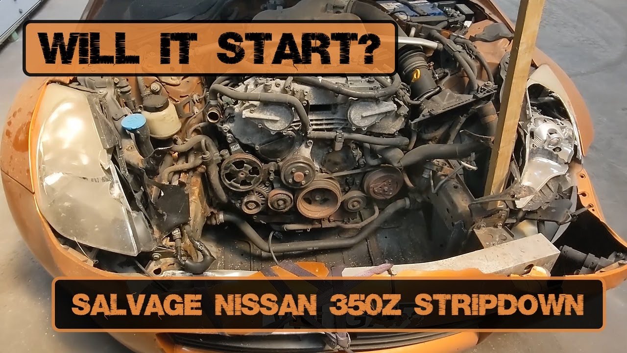 Восстановление моего спасённого Nissan 350Z 2004 года — первый запуск, восстановление и разборка ...
