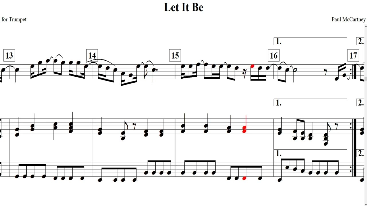 Let It Be(Paul McCartney)-for Trumpet