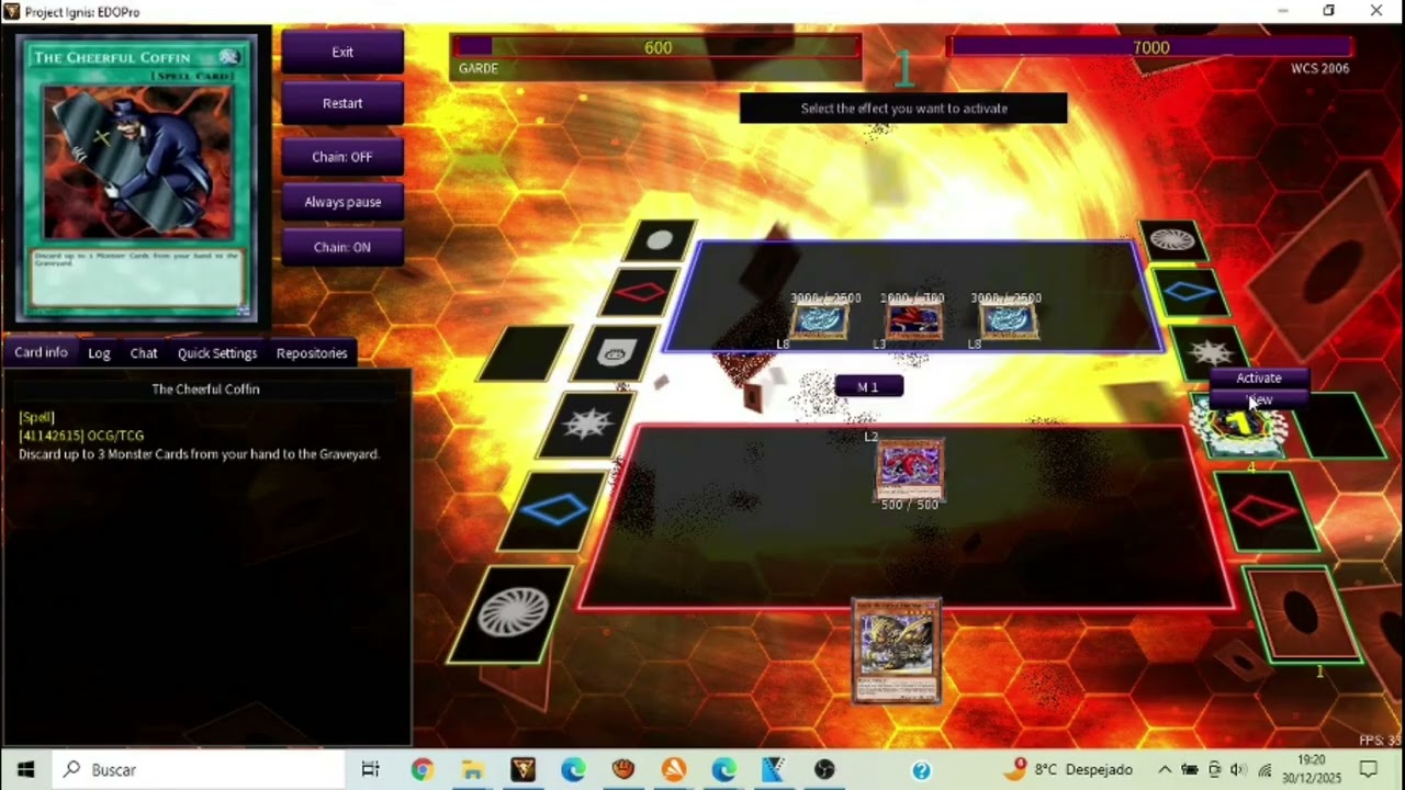 Warriors of darkness EDOPRO PUZZLE 1 solved.