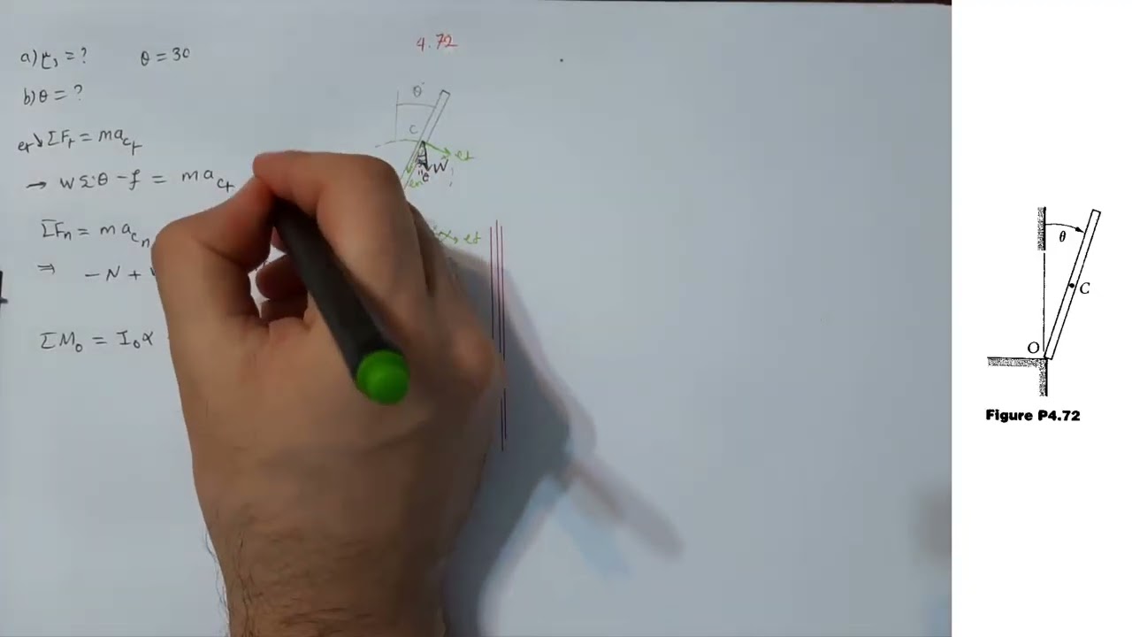Engineering Dynamics Tutorial | Chapter 4 Problem 72| حل مسئله فصل 4، سوال 72- آموزش دینامیک