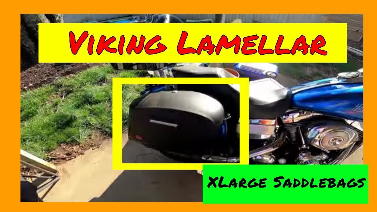 Viking Lamellar Extra Large Leather SaddleBag Review (2006 Dyna Low Rider)