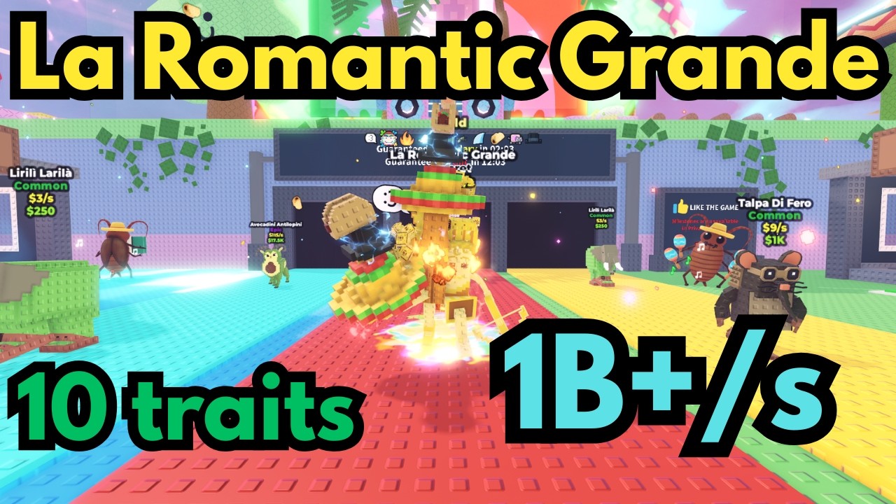 TRAIT FARMING THE BEST LA ROMANTIC GRANDE IN STEAL A BRAINROT... | STEAL A BRAINROT | ROBLOX