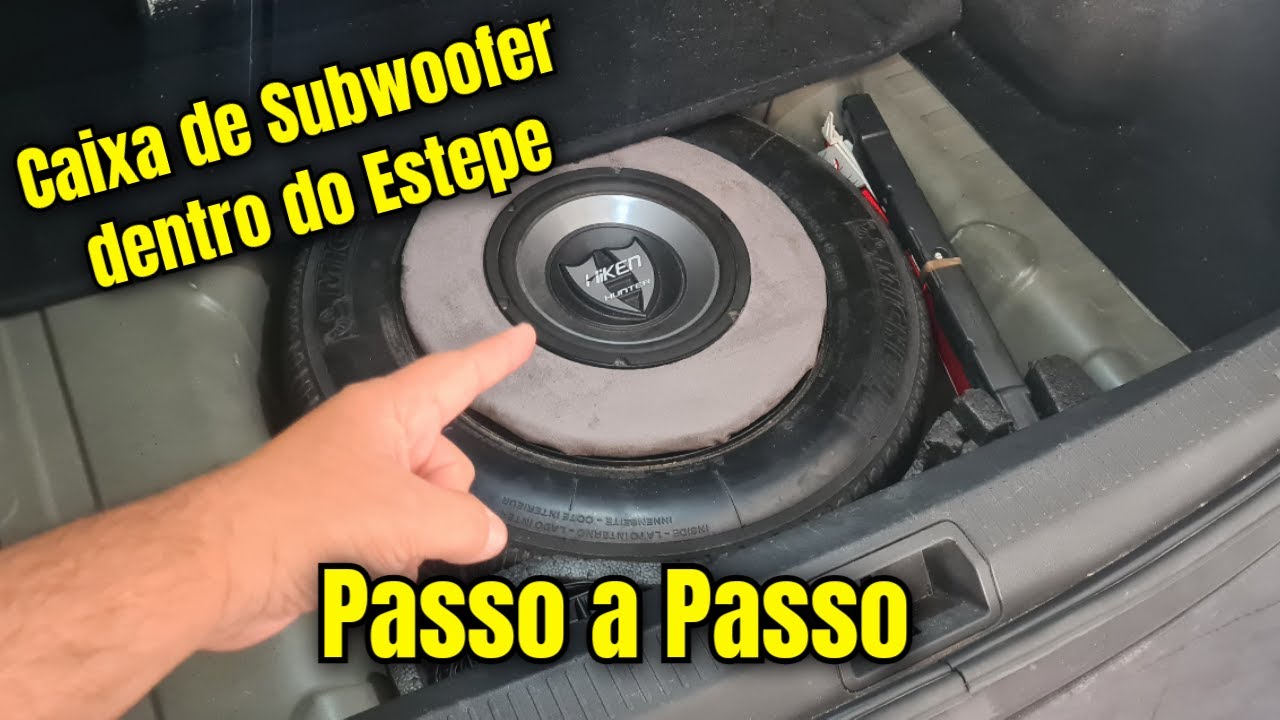 Como fazer uma caixa de Subwoofer dentro do estepe e deixar o porta malas livre