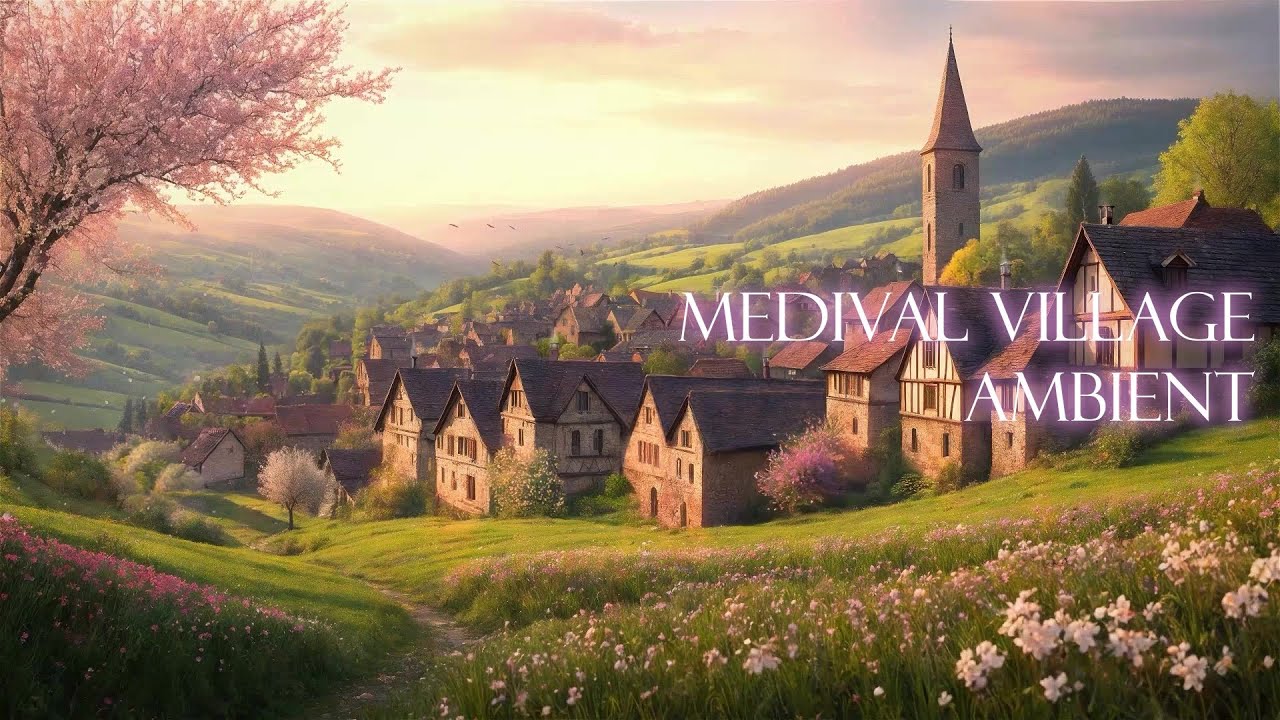 Medieval Village Ambience | Relaxing Fantasy Background Sounds for Focus, Study, Sleep