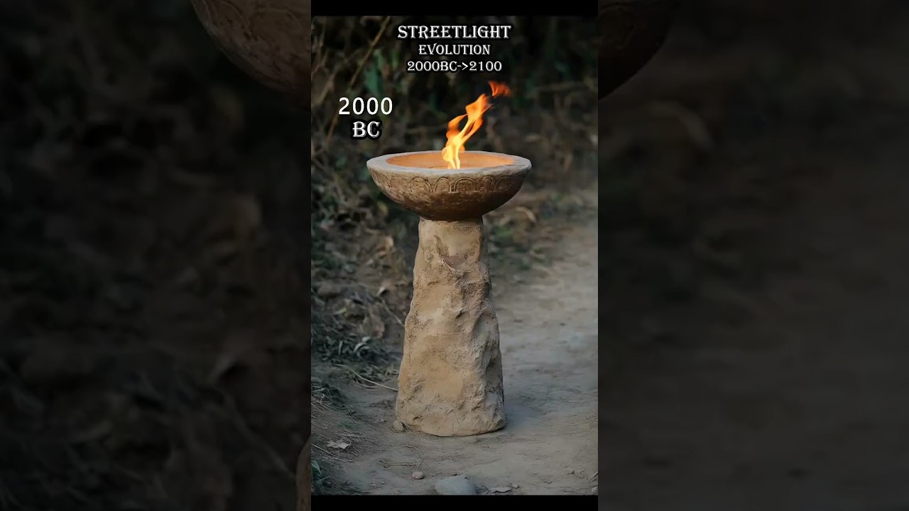 Street Light Evolution (2000BC-2100AD) #evolution #foryou #fypシ゚viral #tools #trend