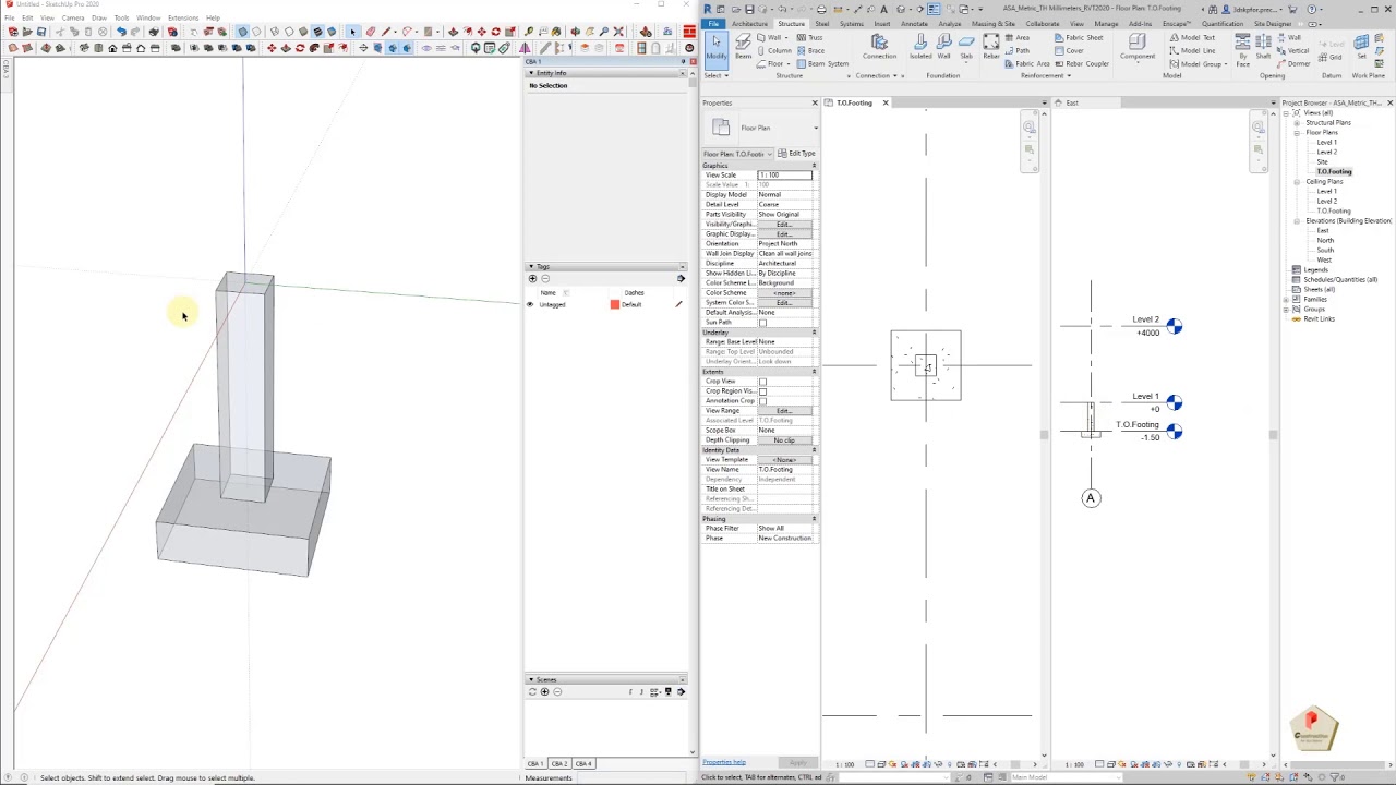 ความแตกต่างของ Revit และ SketchUp