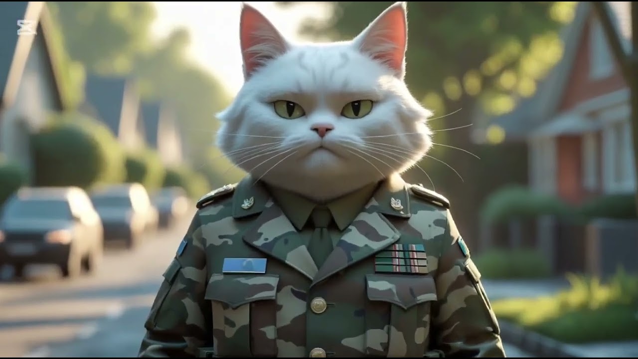 🐱White Kitten Crying Alone 0.. Army Mom Fi  