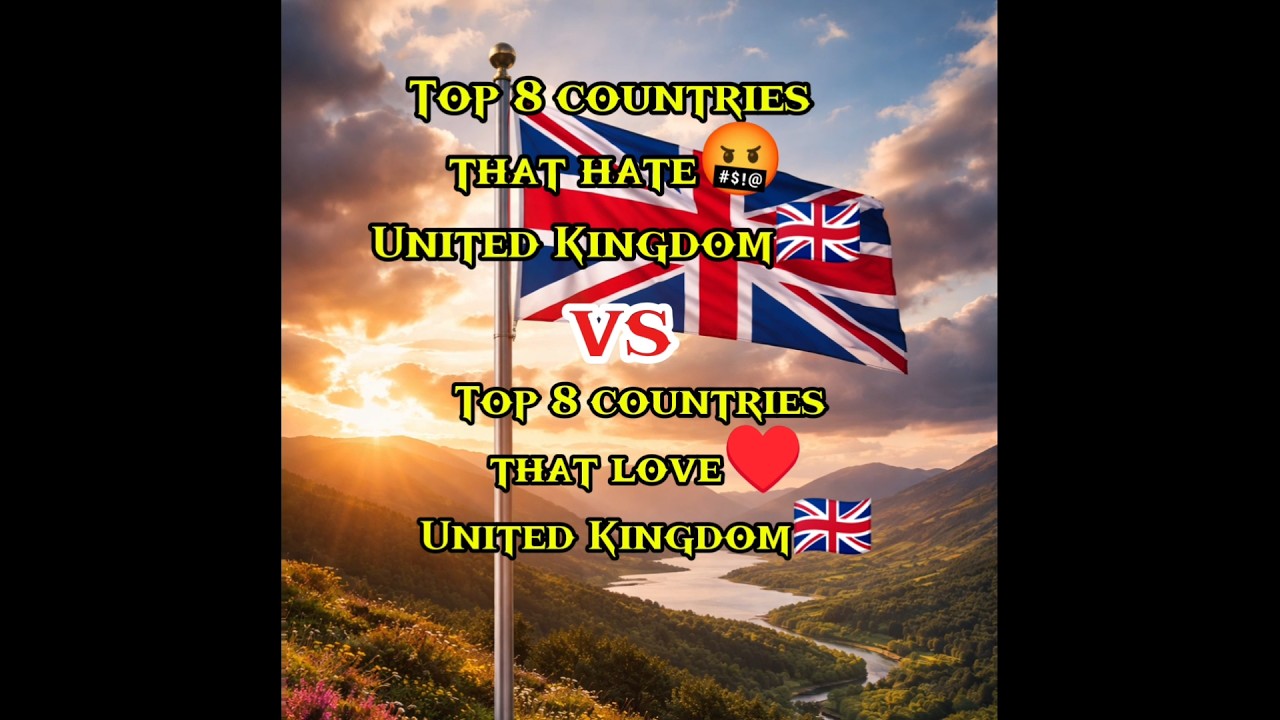 top 8 countries that love United Kingdom vs top 8 countries that hate United Kingdom#shorts