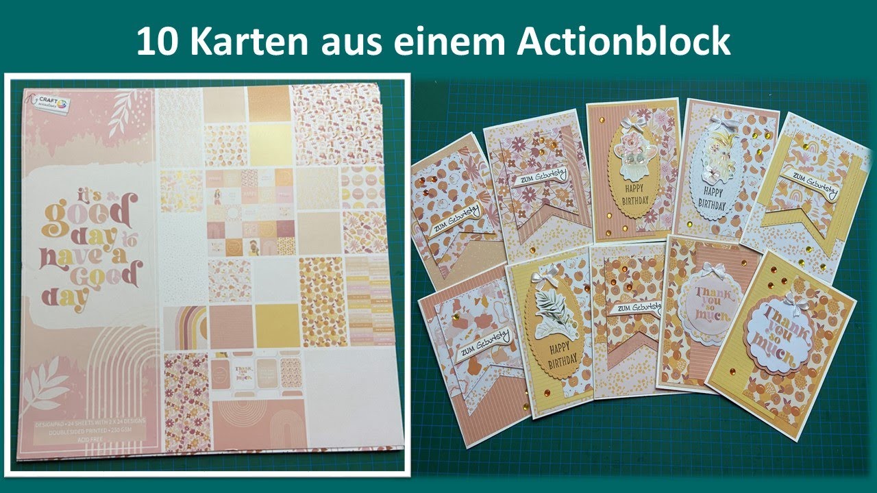 10 Karten mit Papier vom Action 🍂 | Herbstkarten | Actionblock basteln 🤩