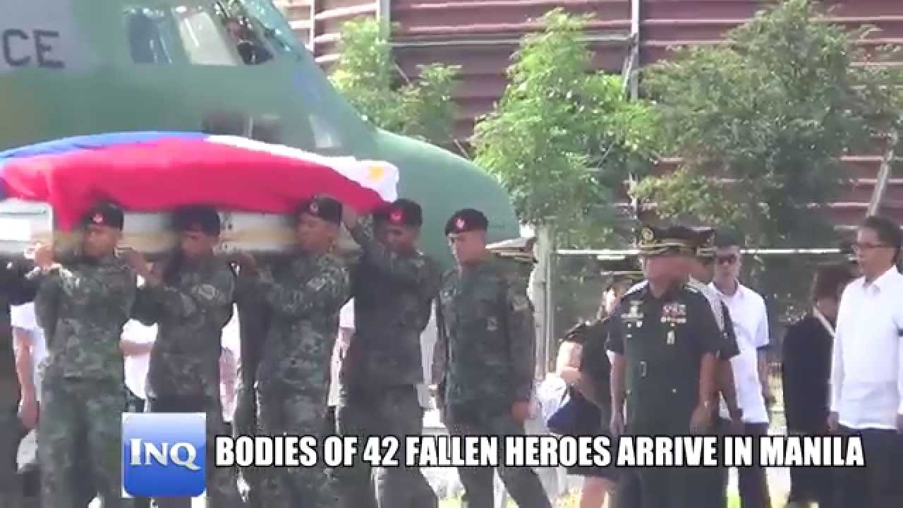 Bodies of 42 Fallen Heroes Arrive in Manila