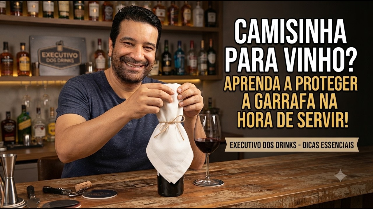 Dobras de guardanapos - Camisinha para garrafa de vinho. Instrutor Denis de Moraes