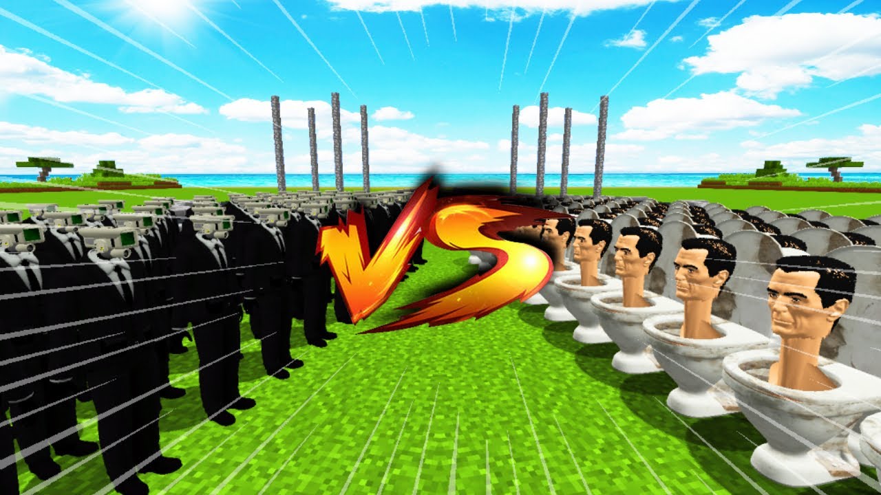 1000 SKIBIDI TOILET vs 1000 CAMERAMAN en MINECRAFT