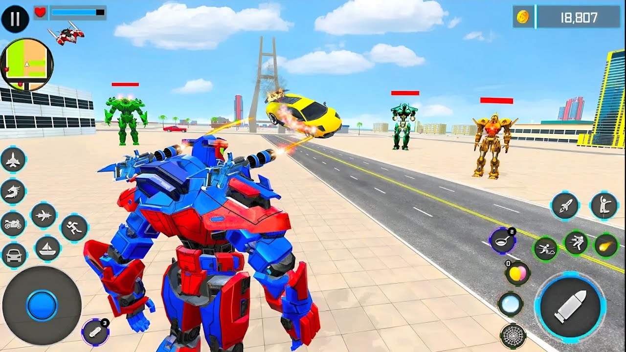 Robot Transform War 2026 | Police Car Flying Jet Bike Dinosaur Robot Game - Android Gameplay