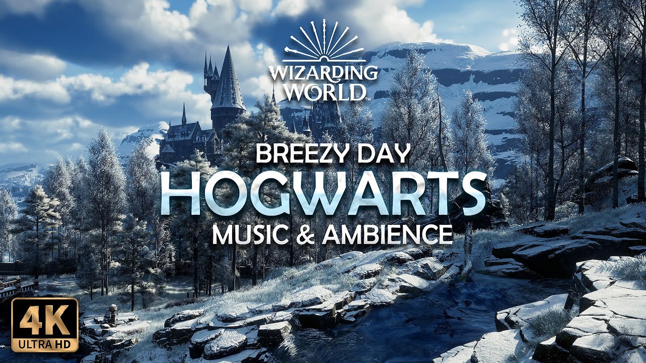 Harry Potter | 💨 Breezy Winter Afternoon at Hogwarts, Peaceful Music & Ambience by the Castle