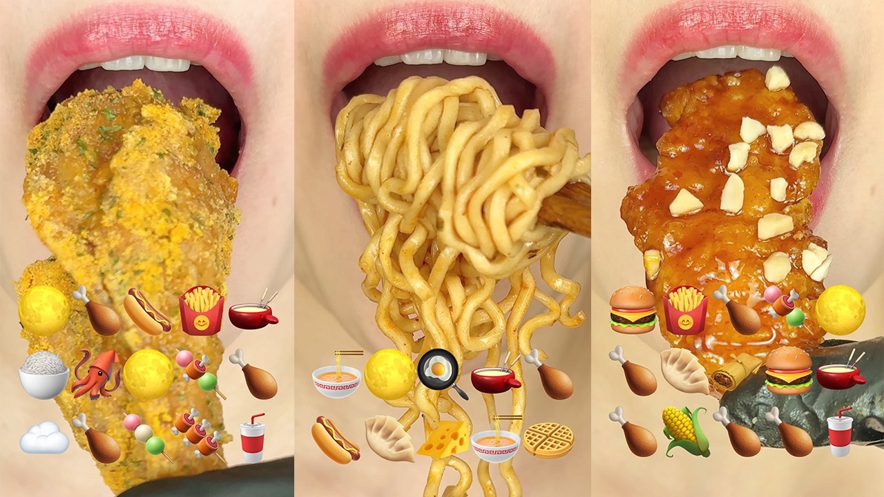 10 MINUTES DELICIOUS EMOJI FOOD CHALLENGE SATISFYING COMPILATION 맛있는 이모지 먹방 모음 MUKBANG eating sounds