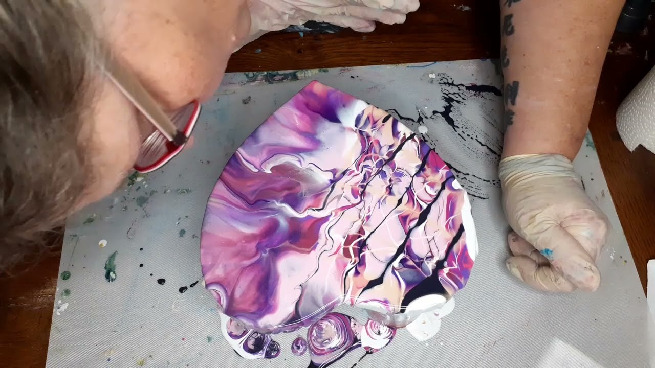 # 3 pinkes Herz Acrylic pouring
