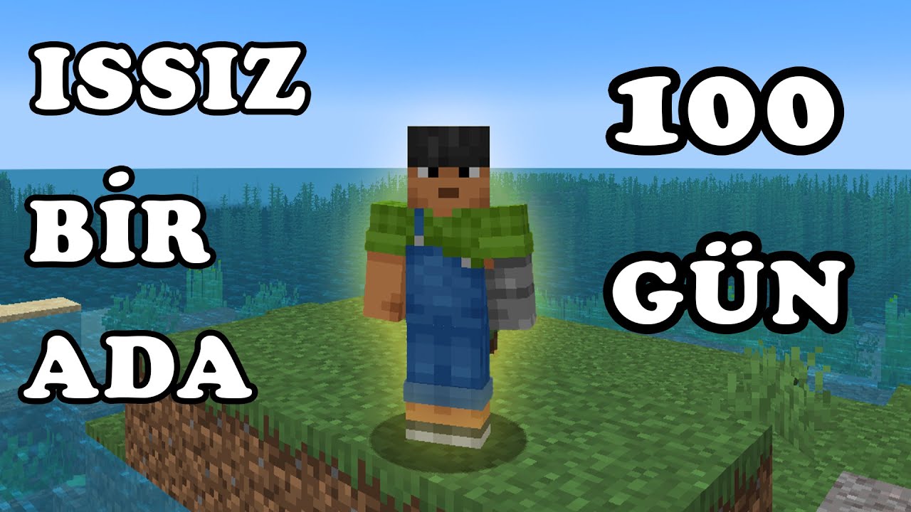 Minecraft ISSIZ Adada 100 Gün Hayatta Kalmak.