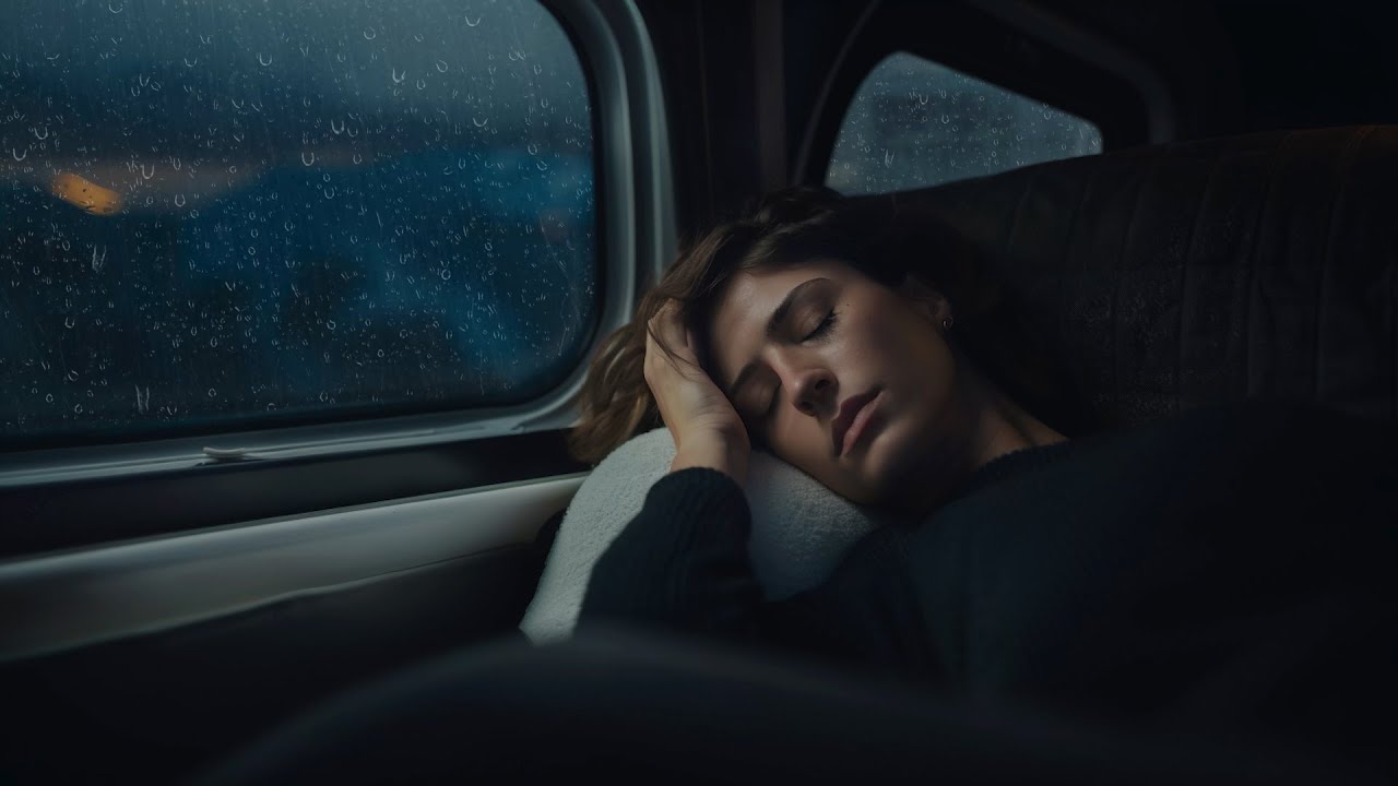 На улице сильный дождь! Звук дождя в окне и гром, чтобы спать всю ночь⛈️темный экран